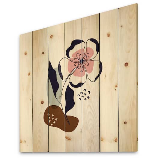 Designart - Abstract Flowers On Minimal Shapes IV